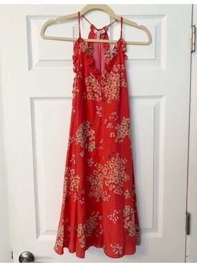 Rebecca Taylor Coral Red Floral Dress